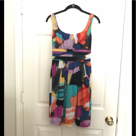 Bisou Bisou Dresses & Skirts - Colorful lined sleeveless dress